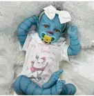 Reborn Realistic Baby Doll Blue Skin Girl Lifelike Newborn Glow Vinyl Body Poses