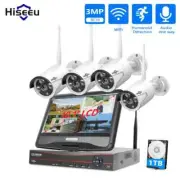 8CH3MP Wireless Security Cameras Kit Waterproof IP Camera Set with 10.1" Monitor