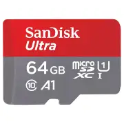 Sandisk 64GB Ultra microSDXC Card + SD Adapter, Class 10. SQUAB064GGN6MA