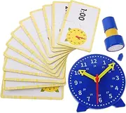 COSMEVIVI 1 Set Engaging Analog Learning Tool with Cards Interactive Stamp for Home School Education