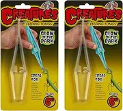 Zoo Med 2 Pack of Creatures Feeding Tongs, 6 Inch, Glow in The Dark