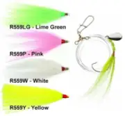 Tide Rite Hand Tied Bucktail Spinner Rigs for Fluke with Mustad Wide Gap Hooks