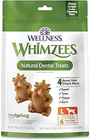 WHIMZEES Hedgehog Dental Dog Treats, Value Bag, Large (18-27kg Dogs), Natural Daily Dental Chews (Pack of 6)