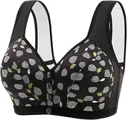 [Generic] Middle Aged and Elderly Front Open Button Underwear Vest Bra Bra Thin Full Cup Bra