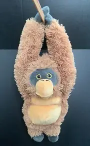 NANCO Brown Plush Stuffed Orangutan Furry Hanging Monkey New with Tag Cuddle Toy