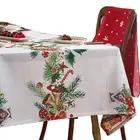 Fabric Christmas Tablecloth Square Christmas Bow Tablecloth Christmas Bells cute