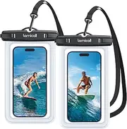 Lamicall Waterproof Phone Pouch Case - [2 Pack][Easy Lock & Heavy Duty] IPX8 Water Proof Cell Phone Dry Bag for iPhone 15 Pro Max 14 Plus 13 12 Mini 11 XS XR X, S22 S21, 4-7" Cellphones, Transparent