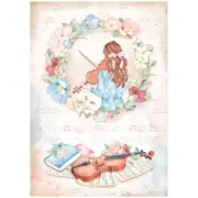 Stamperia Rice Paper Sheet A4-Oh La La - Violin