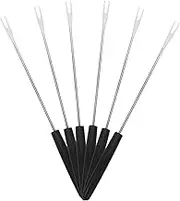 HOLIDYOYO 6pcs Stainless Steel Fondue Fork with Comfortable Handles for Chocolate Dipping Cheese Melting and Fruit Serving for Parties and Gatherings