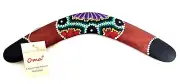 Wood Boomerang Aboriginal Style Tribal Motifs Boomerang, WORLD BAZAAR OMA® BRAND