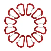 Keychain Clips Mini Carabiner - 1 5/8 inch Small Aluminum Durable Quick Red