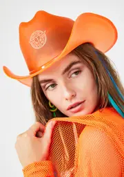 [Neon Cowboys] Squeeze Orange Light Up Cowboy Hat