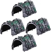Kisangel 4Pcs Train Tunnel Model Accessories Plastic Scenery Cave Tunnels for DIY Railway Track Enhance Model Railway Games with Flexible Assembly Creative Design