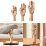 Wooden Hand Mannequin Sculpture Multiple Uses Movable Joint Wood Hand Model