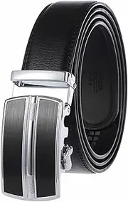 [Generic] Belt for Men Belt Men'S Cowhide Belt Automatic Buckle Waistband 48 Inch Belt Casual Belts Automatic Buckle Belt Reversible