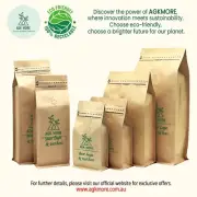 500g Kraft Coffee Box Bottom Bag With Valve, Pull-Tab Zipper - Premium Quality