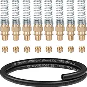 Dazakoot 8PCS 1/2" Hose X 3/8" Male Air Brake End Fitting with 8pcs Sleeve Tube & 5FT 1/2" J1402 Rubber Hose