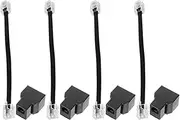 ibasenice 4pcs Black Cable Adapter for Telephones Abs Phone Cable Adapter Telephone Parts Copper Rj14 4-core Phone Cable Adapter