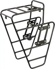 Dickly Bike Front Cargo Rack Luggage Shelf Holder Stand Lightweight Cargo Pannier Aluminum Front Rack for Cycling Touring Riding, Without Net Bag