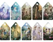 10 Fairies And Flowers Tags Junk Journals Scrapbook USA Seller