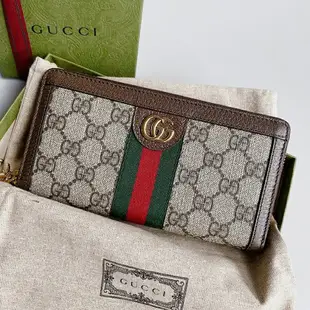 美國百分百【全新正品】GUCCI Ophidia系列 長夾 錢包 皮夾 皮件 男女用 多卡 印花 老花 BP47