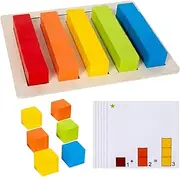 Yunhgft Blocks in Math Learning Wood, Color Corresponding to an Early Education Number to Count Toys, Cubes