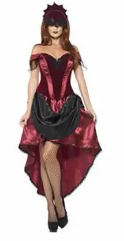 Smiffys Adult Womens Venetian Temptress Costume, Top, Skirt and Headpiece, Carn