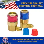 A/C Manifold Gauge Kit H/L Angle Adapter 1/4" SAE Male Flare 90 Degree