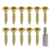100pcs Deck Screws #8 x 1" Torx Exterior Wood Screws with T25 Drive Bit