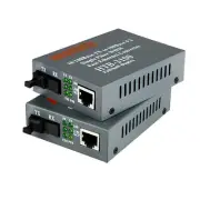 1 Pair Fiber Media Converter Adapter 10/100M SM Single Fiber SC Port 25KM a