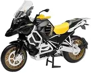 Motorcycle Model with Steering for R1250 GS 1:12 Model Alloy Diecast Simulation Motorcycle Trendy Display Ornament Gift Birthday Present(Yellow)