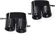 1 Pair Carbon Fiber Exhaust Tip Compatible For BMW G20 G28 3 Series 2017-2021 Four Out Black TailTip Nozzle Muffler Tips