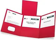 Oxford Paper Tri-Fold Pocket Folders, Letter Size, Red, 20 Per Box (59811)