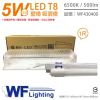 在飛比找PChome24h購物優惠-舞光 LED T8 1尺 5W 6500K 白光 全電壓 加