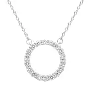 Bevilles Circle Pendant Necklace with 1/2ct of Laboratory Grown Diamonds in Sterling Silver and