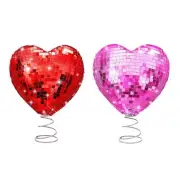 Valentine Heart Tree Topper Ornament Decorative Unique Romantic Glittery Treetop