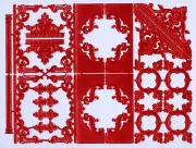 Scrap Die cut German Dresden Red Paper Embellishments Victorian Crafts