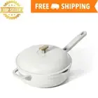 Beautiful All-in-One 4 QT Hero Pan with Steam Insert, 3 Pc Set, White
