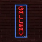 NEW "GALLERY" w/BORDER VERTICAL 30x12x1 INCH LED FLEX WINDOW INDOOR SIGN 31559