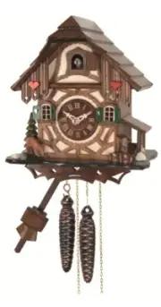 Quartz Cuckoo Clock Black forest house EN 413 Q NEW