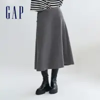 在飛比找momo購物網優惠-【GAP】女裝 商務A字長裙-深灰色(889618)