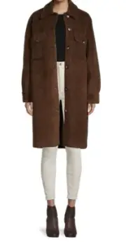 Rebecca Minkoff Women’s Harper Faux Shirt Jacket Size L