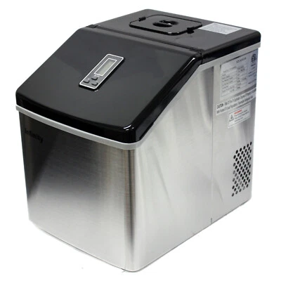 Portable 39 Lbs/Day Counter Top Ice Maker Making Machine Stainless Steel Cubes