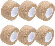 PACKOVE 6 Rolls Anti-slip Table and Chair Leg Tape Sports Tape Wrap Hand Bandage Stretchy Fabric Tape Self-adhesive Bandage Wrap Ankle Knee Tape Ankle Elastic Tape Khaki Non-woven Fabric