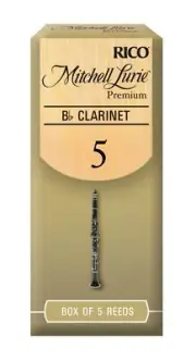 Mitchell Lurie Premium Bb Clarinet Reeds, Strength 5.0, 5-pack