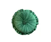 Anyhouz Throw Pillow Round Velvet Flower Decorative Cushion Home Decor - Green