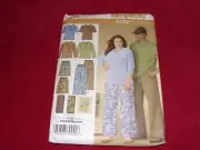SIMPLICITY #3649 - MEN'S & LADIES LOUNGEWEAR - PAJAMAS PATTERN SM-LG FF