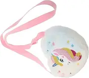 [LIFKOME] Unicorn Plush Crossbody Bag Heart Shape School Bag for Kids Plush Handbag for Teen Girls Pink