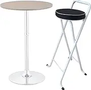 Folding Bar Stool,Folding Stool, Indoor Outdoor Folding Chair Portable Small Stool with Non-Slip Feet(White+Black,65cm)