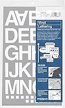 Chartpak Self-Adhesive Vinyl Capital Letters and Numbers, 1-1/2 Inches High, White, 45 per Pack (01046)